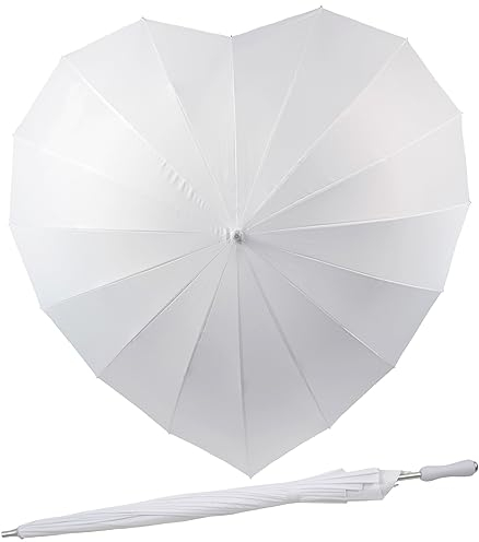 iX-brella XXL Hochzeitsschirm Brautschirm Wedding Heart - white