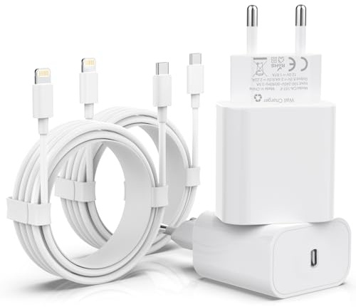 [MFi Certified] 20W USB C Ladegerät,4er pack Ladegerät und Ladekabel, Netzteil PD 3.0 Schnellladekabel iphone auf lightning kabel 2M für iPhone 14 Pro Max 13 12 11 XS Max iPad | Netzteil PD 3.0 Schnellladekabel iphone auf lightning kabel 2M für iPhone 14 Pro Max 13 12 11 XS Max iPad