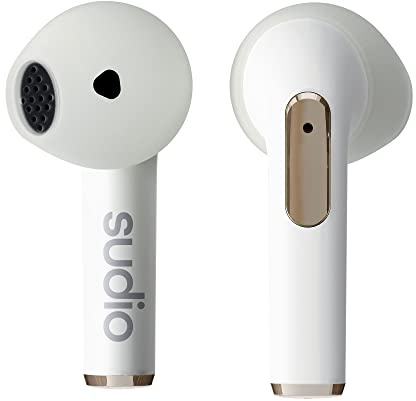 sudio N2 Snow White - True Wireless Bluetooth Open-Ear Earbuds,Multipoint-Verbindung, integriertes Mikrofon für Anrufe, 30 Stunden Akku mit Ladehülle, IPX4 wasserfest, USB-C & kabelloses Laden