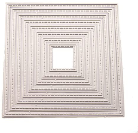 arriettycraft C50 Stanzschablonen in verschiedenen Größen, quadratischer Rahmen, für Kartenherstellung und Scrapbooking, Papierbastelarbeiten, 8 Stück