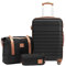 COOLIFE Koffer Trolley Koffer Reisekoffer von ABS Hartschalen Trolley 4 Rollen TSA-Schloss Der Koffer Enthält 1 Reisetasche und 1 Kulturbeutel