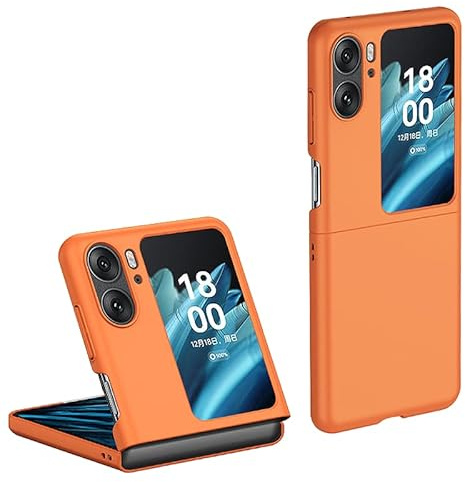 Topme Coque de téléphone Hard Skin pour Oppo Find N2 Flip 6.8, Manchon de Protection Antichoc en Polycarbonate - Orange
