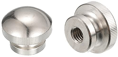 QUARKZMAN Rändelmuttern 4pcs M6 x T19mm x H16mm Kohlenstoffstahl Rändelmutter mit Kragen Hoher Kopf Sackloch Rändelmuttern für 3D Druckerteile