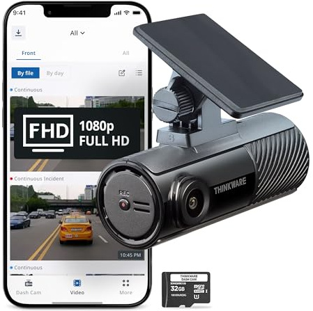 Thinkware F70 Pro Dashcam 1080P Front, vidvinkel 140° instrumentpanel kamera inspelare med G-sensor, stämplat parkeringsläge, nattsyn, wifi 32 bilkamera