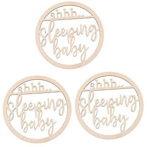 Garneck 3stücke Schlafschild Aus Holz Lustiges Türschild Für Babyzimmer Kreatives Design Für Beruhigende Für Babypartys