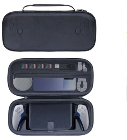 ZLiT Custodia rigida per Playstation 5, custodia rigida per Sony Playstation a 5 portali, per console di gioco portatili, colore nero, custodia per porta PS5