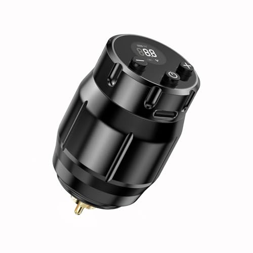 LIUMATE Alimentazione per Tatuaggi Senza Fili 1500mAh Batteria per Tatuaggi Connettore RCA con Display Digitale a LED per penna per macchinetta per tatuaggi