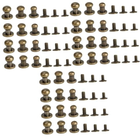 Operitacx 216 Piezas Tachuelas De Metal De Cuero Reparación De Remaches De Marroquinería Juego De Sujetadores a Presión Tachuelas Redondas Cono Prensa Mini Cabeza De Monje Bolso
