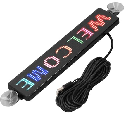 Auto-LED-Schild, Farbprogrammierbares USB-Led-Schild, Bluetooth-App-Steuerung, LED-Anzeige, LED-Fensterschild für Auto, DC5V, 12 X 72