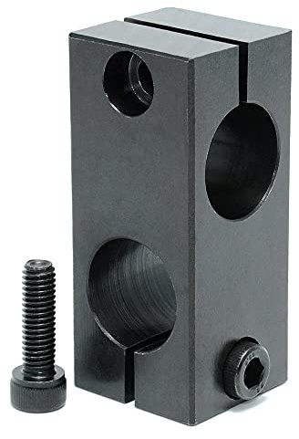 AUZHU- STE - Metric - Carbon Steel Bracket Guide Shaft Supports Two-Way Connector Clamps Double-Hole strut Clamps Tube clamp connectors Clamp mountings Column clamp Fixture Size: D12 mm - K20 mm