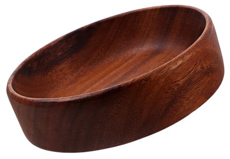 FUNOMOCYA Plateau de Service Rond Facile à Nettoyer en Bois D’acacia, 16x4,5cm, pour Fruits, Noix et Collations, Usage Polyvalent la Maison