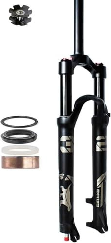 KLYso 140mm Mountainbike Magnesiumlegierung 1/1-8 Rückpralleinstellung Gerades Rohr Fahrradschaft Fahrradgabel Luftfedergabel(Manual Lock A,29 inch)