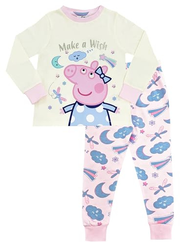 Peppa Pig Girls Personalised Pyjamas Make a Wish PJs Nightwear