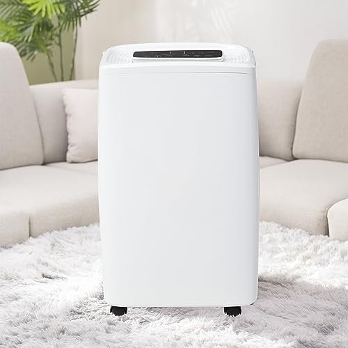Zepneiy - Secador de ropa, deshumidificador (12 litros/día 15 m², deshumidificador 3 en 1, purificador de aire con pantalla LED, temporizador 24 horas, color blanco