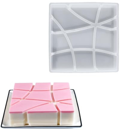 ERRORY Moule de cuisson créatif pour chocolat et mousses en silicone de qualité alimentaire - Moule à coupe biseautée carrée pour pâtisseries, desserts, pâtisseries