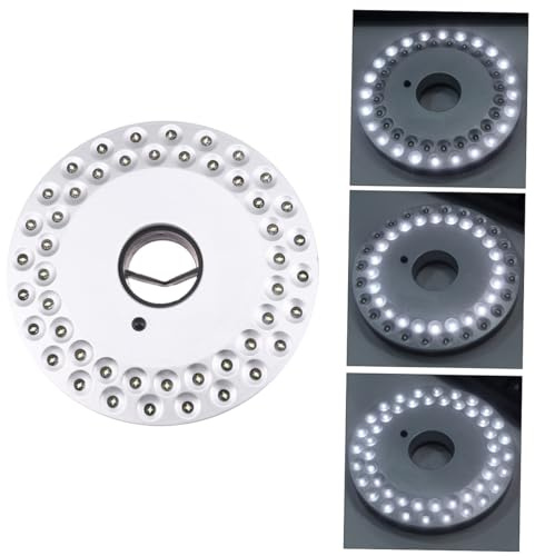 Lurrose Led Campinglampe Batteriebetriebene Outdoor 36 Led Terrassenschirmleuchte Schirmmastleuchte Mit Haken Zur Zeltbeleuchtung Und Notlicht Silbern