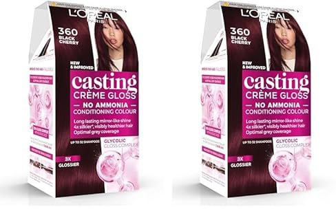 L'Oréal Paris Casting Crème Gloss, Semi-Permanent Hair Dye, Radiant & Natural Colour, Shade: Black Cherry 360 (Pack of 2)