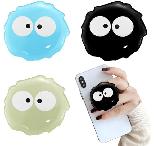 3PCS Cute Cartoon Silicone Mobile Phone Grip Stand,Cute 2D Briquettes Holder,Collapsible Expandable Cell Phone Accessory For Smartphone Tablet Cell Phone Accessory