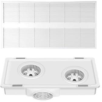 yixinzi-2024 Ventilateur d'extraction Ventilateur de Plafond intégré à Double Moteur, Ultra-Mince, 9 cm, for Cuisine et Salle de Bain, 30 x 60 cm Ventilateurs d'aération
