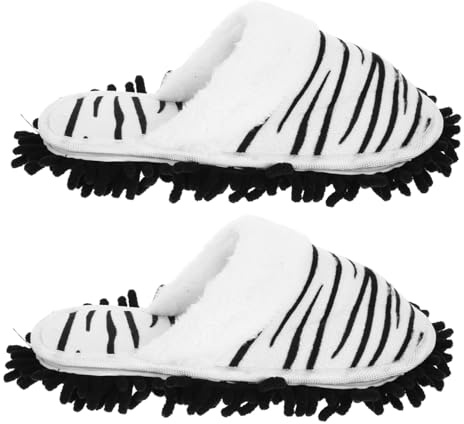 Homoyoyo Zapatillas De Fregar para Mujer Cómodas Pantuflas De Chenilla Lavables Diseño Desmontable Limpieza del Hogar Zapatillas para Fregar Los Pies para Hombre
