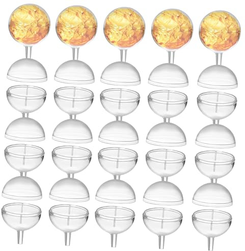 DOITOOL 80 Stück Schokoladen Trüffelbecher Transparent Runde Süßigkeitenhalter für Pralinen Blumenstrauß Verpackung Kreative DIY Schokoladen Bouquet Cups