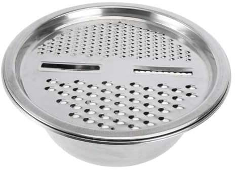 iplusmile Cuencos de Acero Inoxidable Cuenco de Lavado y Rallador Multiusos para Verduras y Frutas Colador Resistente para Cocina Lavado de Arroz y Almacenamiento