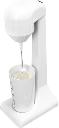 Milchshake Mixer 100W Eiweiß Shaker mit 500ml Tasse 2 Geschwindigkeitsstufen Elektrischer Standmixer 22000rpm Getränkemixer für Milchtee-Läden, Cafés, Restaurants 17.8 * 12.4 * 38.5cm (Weiß)