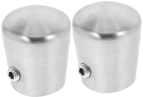 NIYANGLE 2pcs Stainless Steel Brushed Round Handrail End Caps for Staircase Railings, Protective and Versatile Accessories with Elegant Design for Indoor Use