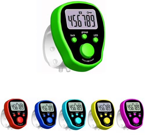 Genérico Lap Counter - Digitaler Handzähler mit 5-K-Display und LED-Licht, tragbare Finger-Clicker-Zeichen mit Verriegelungsknopf zum Schwimmen, Gymnastik und Sporttraining