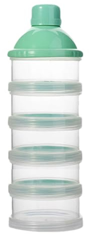 Doseur De Lait, Distributeur De Lait En Poudre Portable Avec 5 Compartiments Boîtes Empilables Convient Dispensateur De Formule Pour Les Collations, Poudre, Collations