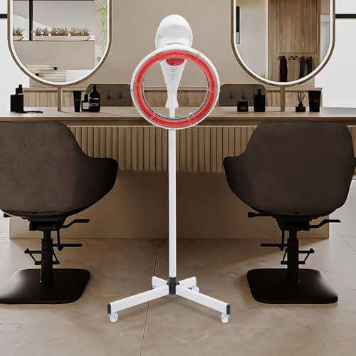 Profi Haartrockenhaube 950W mit Rädern & 0-60 Min Timer, höhenverstellbar (157-178 cm), Orbital Infrarot Haardampfer für Friseursalons & Kosmetiksalons von Haardampfung & Dauerwelle (Weiß)