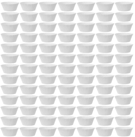 Mipcase 800 Capacillos de Papel para Cupcakes para Hornear Antiadherentes y Resistentes Grasa Tamaño Mini Color Blanco Puro Envoltorios Desechables para Muffins y Pasteles Ideales
