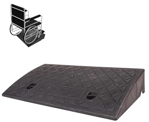 RTVGNSZSJL Rampe D'accès en Plastique Rampe De Seuil pour Marche Hauteur 7-19cm Rampe De Trottoir Légère Rampe De Bordure, Rampe D'Accès Portable(Black,50x50x19cm)