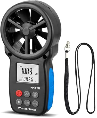 Digitales Anemometer, Hand-Windgeschwindigkeitsmesser zur Messung von Windgeschwindigkeit, Temperatur und Windchill