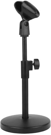 osiuujkw Supporto per microfono da tavolo, mini supporto per microfono da tavolo, adatto per video chat, screencasting e interviste in diretta, treppiede pieghevole, clip per