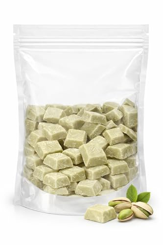 Cubettoni di Cioccolato Bianco al Pistacchio da Forno, 500g, Chunks per Cookies, Muffin, Brownies, Panettoni e Colombe