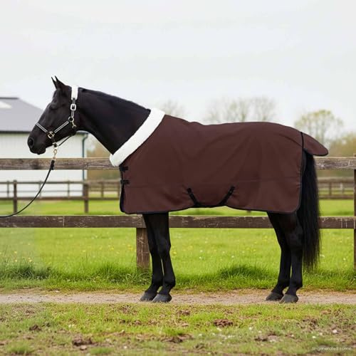Mokuyary Pferdedecke, dunkelbraun, 145 cm, Fleece, Decke für Pferde, im Freien und Stall