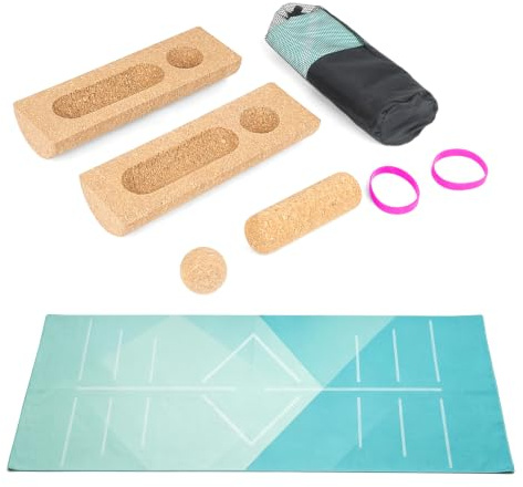Cork Balance Training Set con Esterilla de Yoga, Balance Board de Corcho