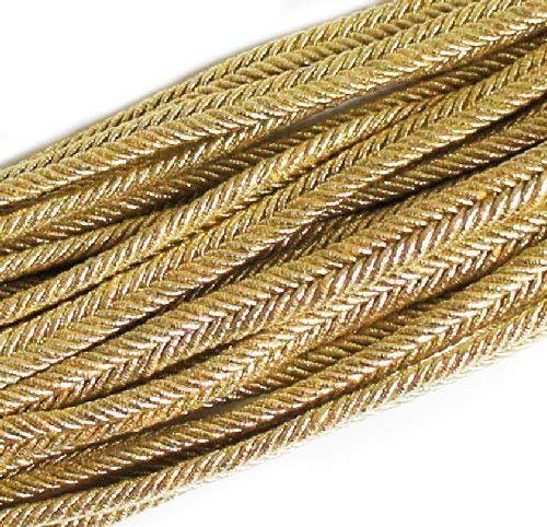 HAND ® Metalic Plait Cord Trim - 10mm Wide x appx 9 Meters (BRT01 Gold)