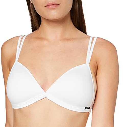 Skiny Dam triangel vadderad bomull Essentials bygellös BH, Vit, 80B