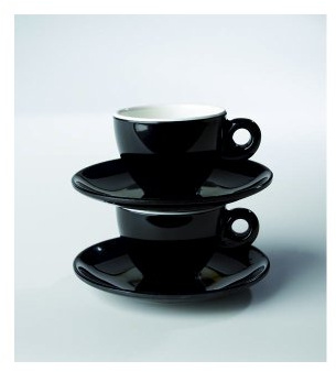 Gimex Campingbedarf Espresso 2-er Set Quadrato, 30310, Schwarz