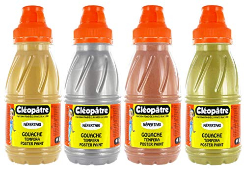 Cléopâtre - PGN250x4M - Gouache Nefertari, Set Metallic Farben, 4 Farben à je 250 ml
