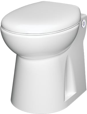 Aquasani Compact - WC Broyeur avec Double Chasse, Abattant Frein de Chute, Installation Facile, Relevage 3m Vertical, 30m Horizontal, 500W, Fabrication Française, Garantie 3 Ans