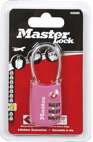 Master Lock 4688EURD Cadenas à Combinaison TSA, Couleur Aléatoire, 8,2 x 3 x 1,4 cm