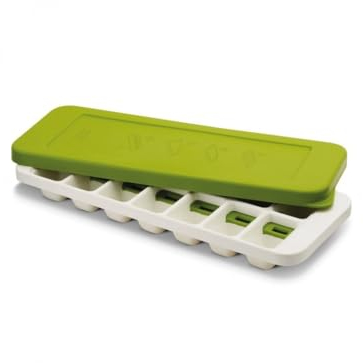 Joseph Joseph Quicksnap Plus Stampo per Ghiaccio Facile da Rilasciare con Coperchio Impilabile, Riutilizzabile, 14 Cubetti di Ghiaccio