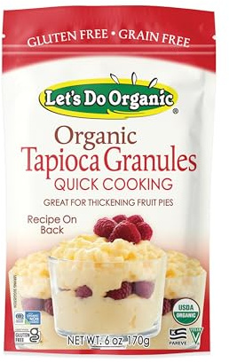 Let's Do Organic Tapioca Granules - Instant Tapioca, Tapioca Flour for Baking, Tapioca Starch Flour, Organic Tapioca Pudding Mix - 6 Oz (Pack of 6)