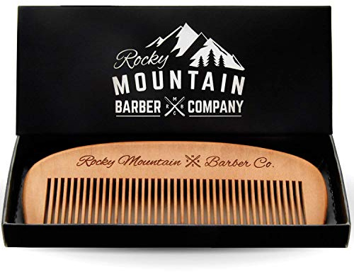 Hair Comb - Wood with Anti-Static & No Snag Handmade Brush for Beard, Head Hair, Mustache with Design in Gift Box