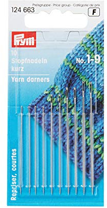 Prym 124663 Stopfnadeln kurz ST 1-9 silberfarbig, Silber