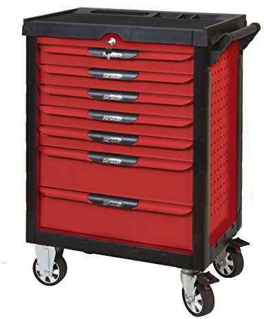 KS Tools 809.0007 Pearlline Werkstattwagen, 7 Schubladen, Rot