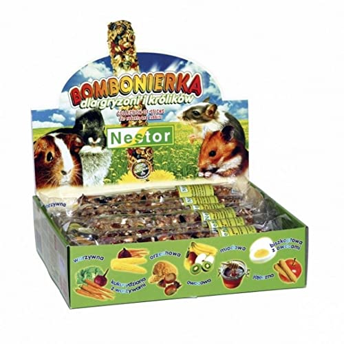 NESTOR Leckerbissen für Hamster, Meerschweinchen, Kaninchen 12 Knabberstangen Mix